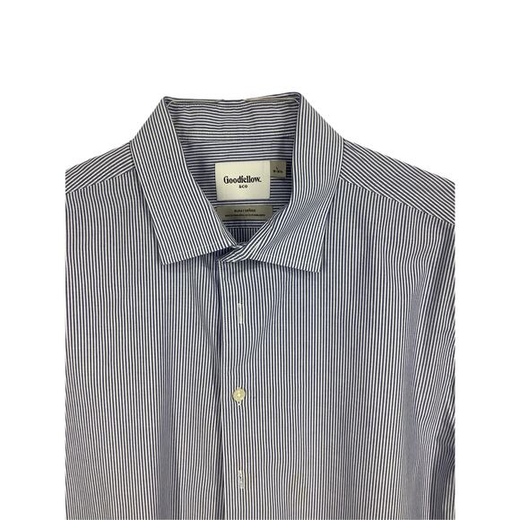 Goodfellow & Co Blue & White Pinstripe Slim Fit Button Down Shirt Size Large - Picture 4 of 9